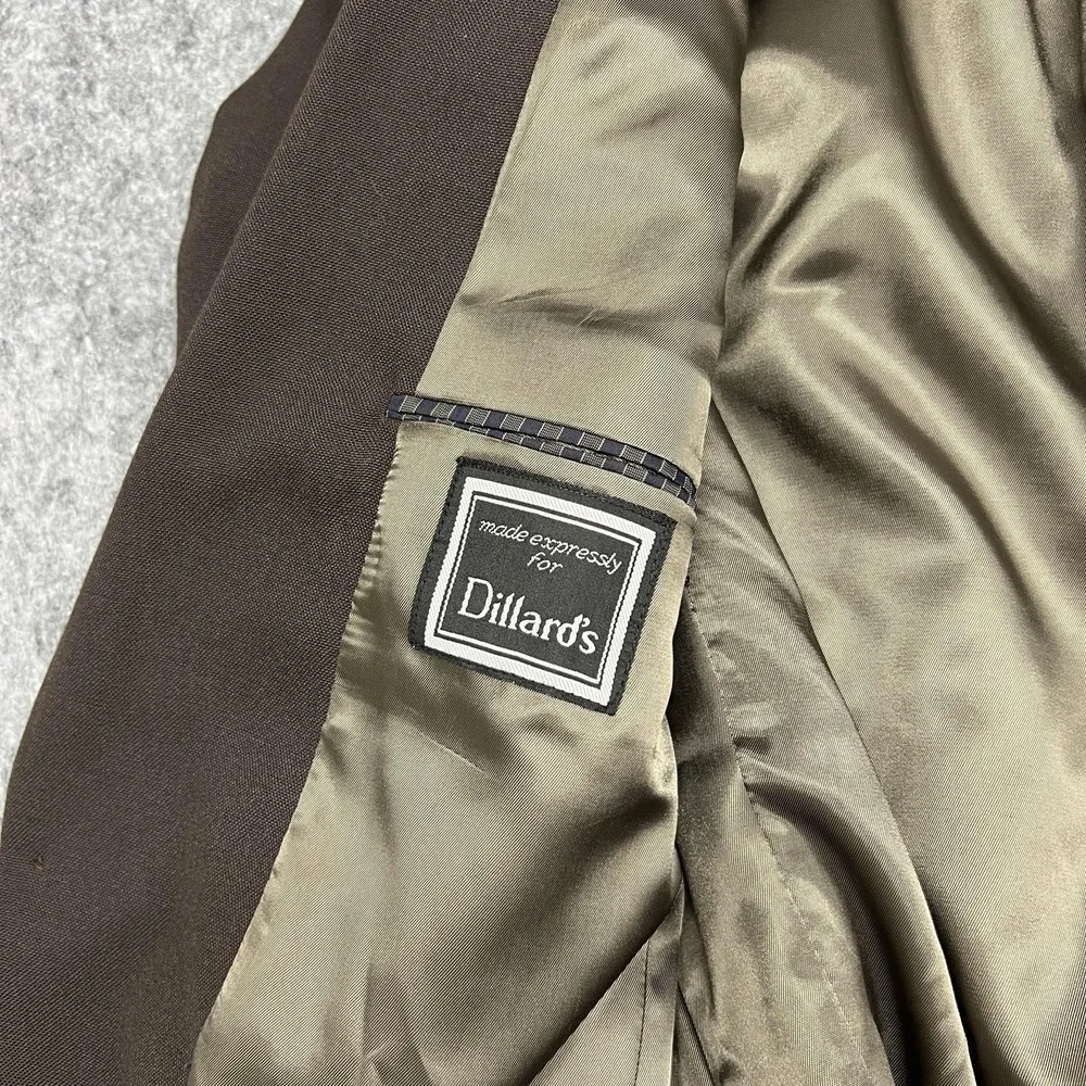 Wimbledon Of England Blazer Mens 40L Brown Wool Blend Gold Button Dillards READ